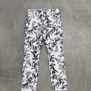 Reece White & Black Floral Print Skinny Jeans Size 2